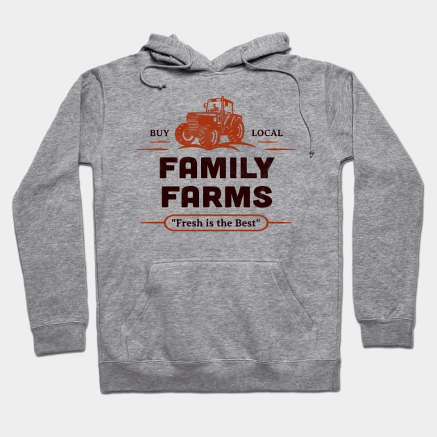 Buy Local Market Tractor Farmers Small Family Farms Retro Hoodie by Pine Hill Goods